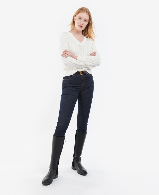 Suéteres Barbour Primrose Knit Mujer Blancas | 287319-OGB