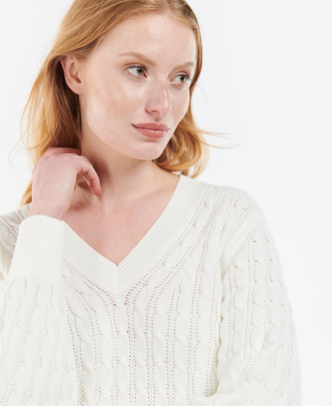 Suéteres Barbour Primrose Knit Mujer Blancas | 287319-OGB