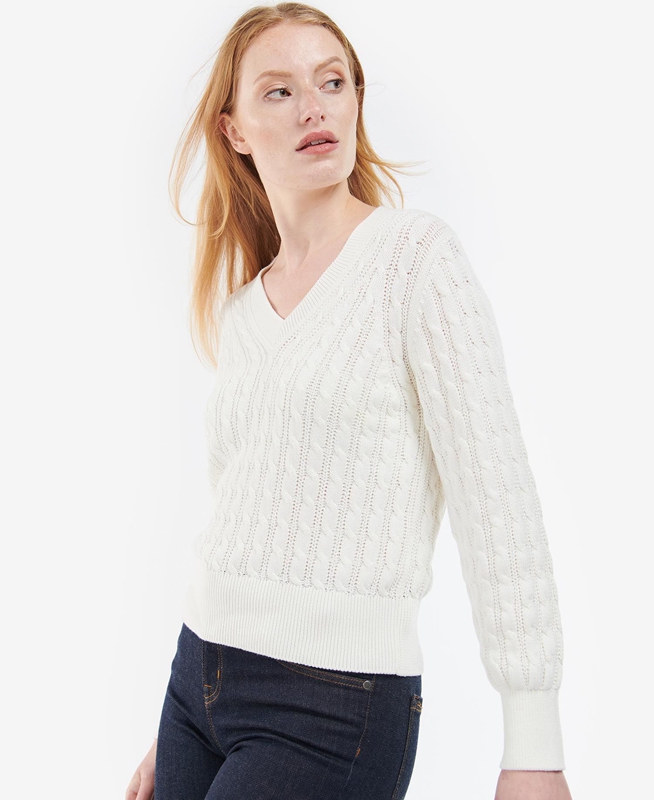 Suéteres Barbour Primrose Knit Mujer Blancas | 287319-OGB