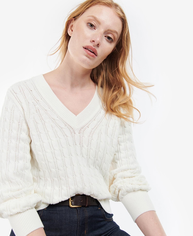 Suéteres Barbour Primrose Knit Mujer Blancas | 287319-OGB