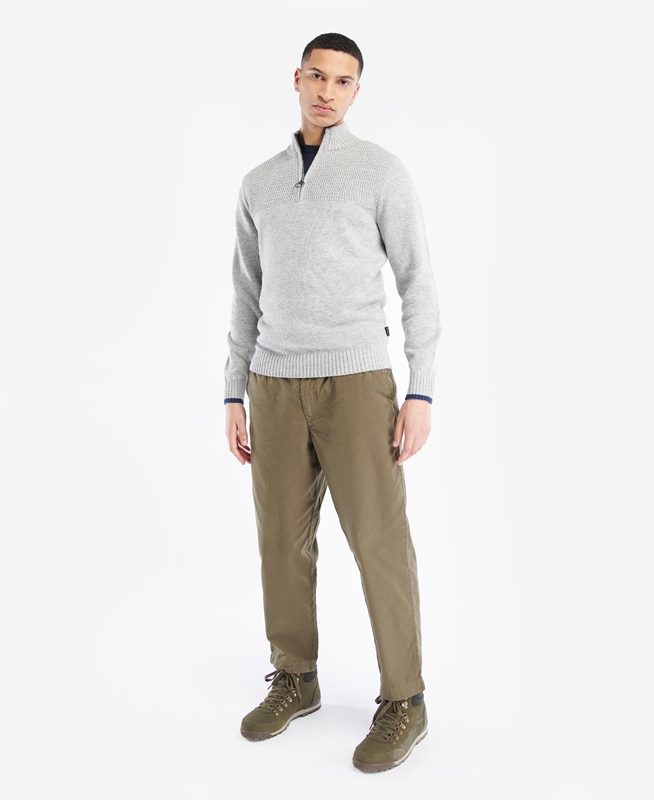 Suéteres Barbour Shoal Half Zip Hombre Gris | 596074-ABF