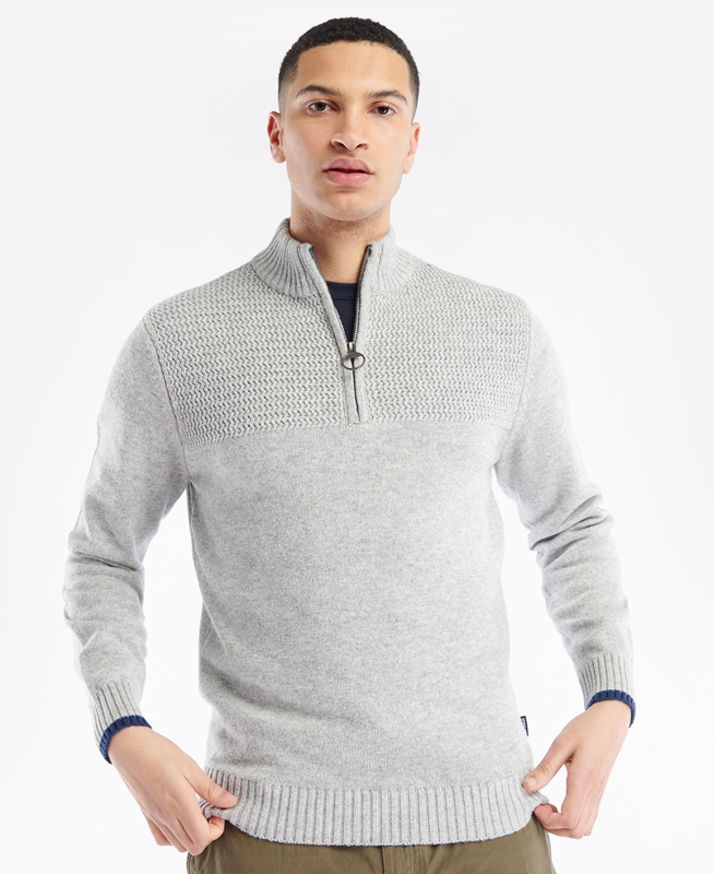 Suéteres Barbour Shoal Half Zip Hombre Gris | 596074-ABF