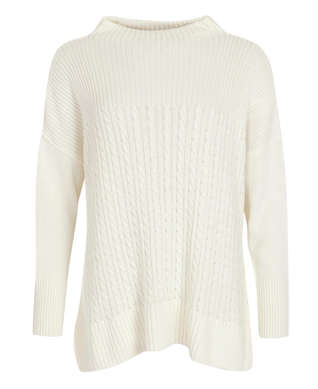 Suéteres Barbour Stitch Guernsey Cape Mujer Creme | 804395-YLP