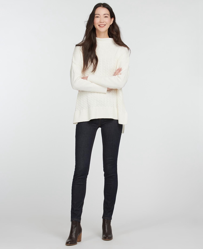 Suéteres Barbour Stitch Guernsey Cape Mujer Creme | 804395-YLP