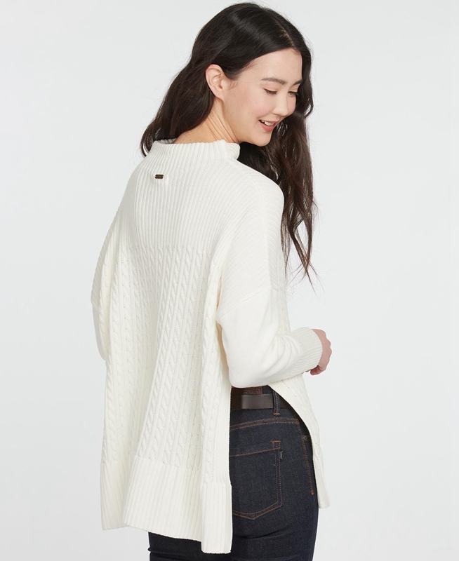 Suéteres Barbour Stitch Guernsey Cape Mujer Creme | 804395-YLP