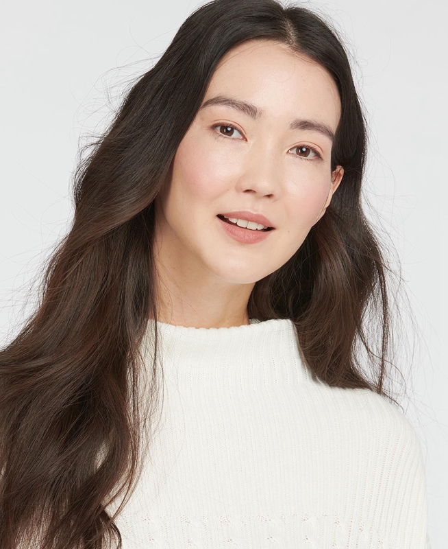 Suéteres Barbour Stitch Guernsey Cape Mujer Creme | 804395-YLP
