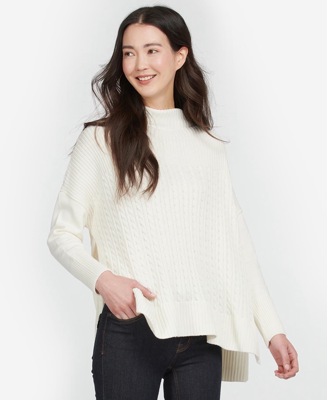 Suéteres Barbour Stitch Guernsey Cape Mujer Creme | 804395-YLP