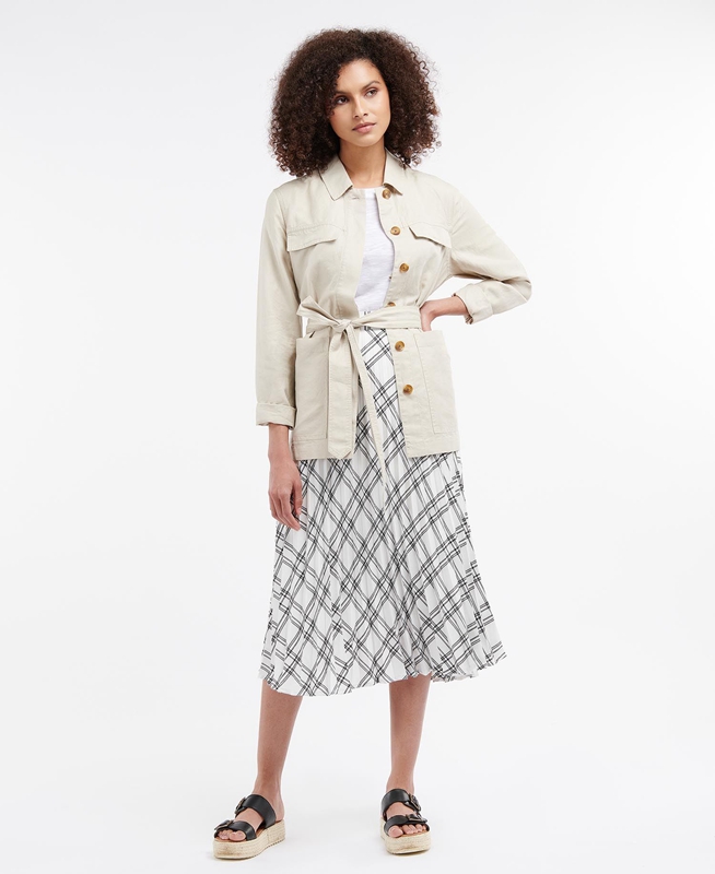 Vestido Barbour Brook Mujer Blancas | 127960-TGH
