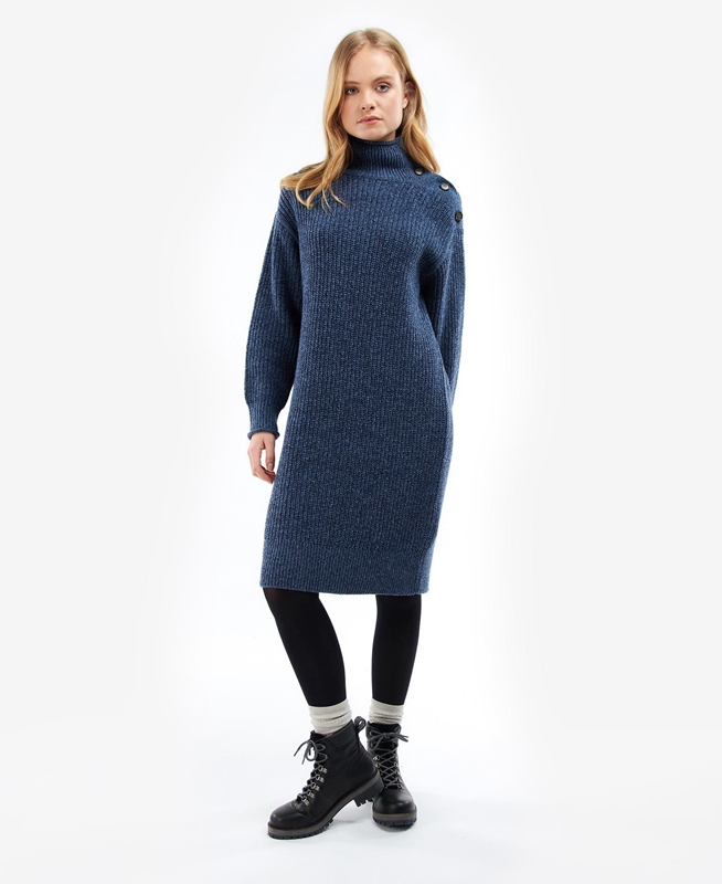 Vestido Barbour Greenwell De Punto Mujer Azules | 280964-MAZ
