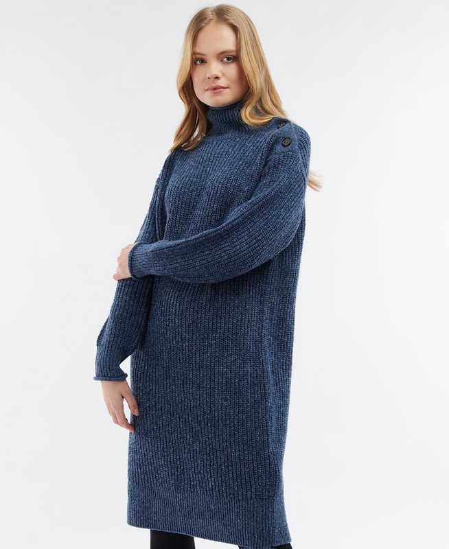 Vestido Barbour Greenwell De Punto Mujer Azules | 280964-MAZ