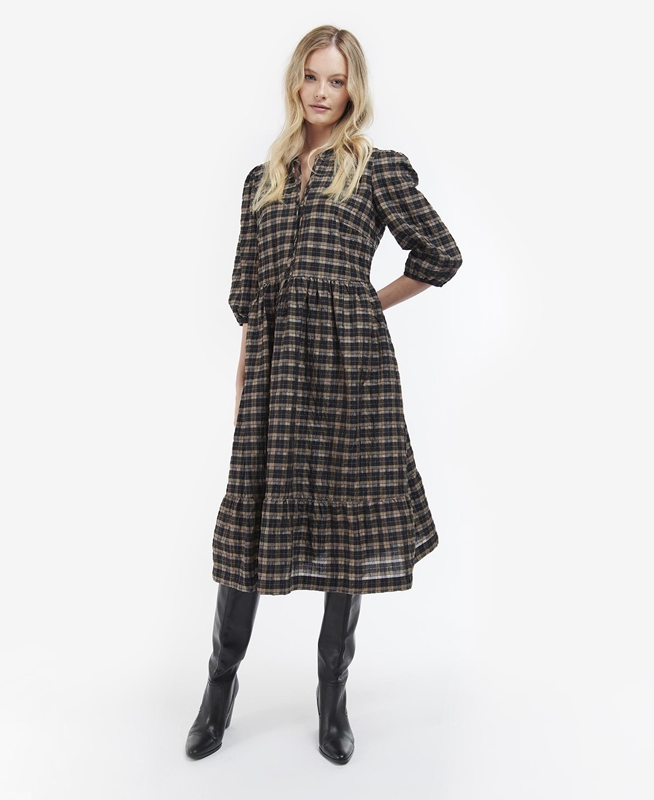 Vestido Barbour Lorelie Mujer Negras | 867510-QNP