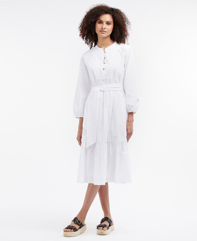 Vestido Barbour Philippa Mujer Blancas | 539084-CNP