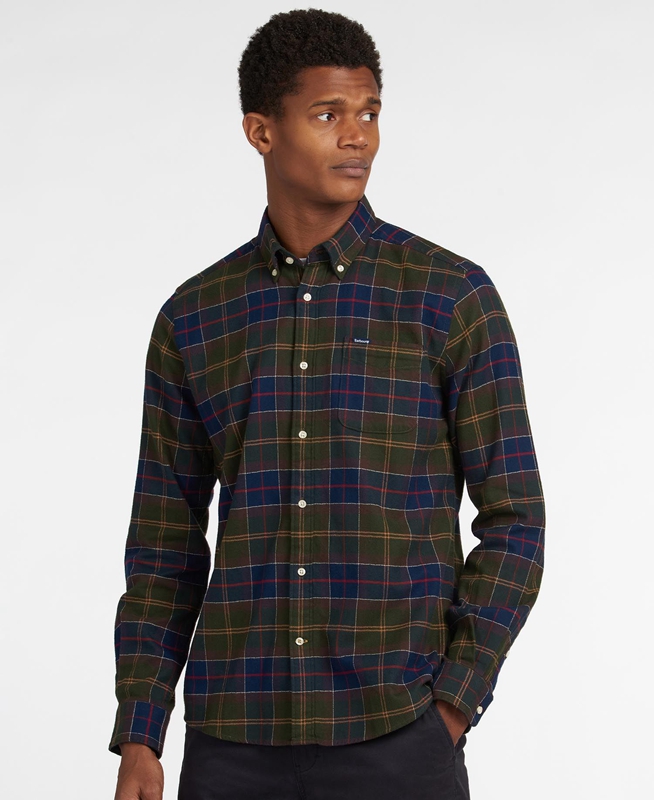 Camisas Barbour Hemd Kyeloch Tailored Hombre Verde Oliva | 975160-ZSY