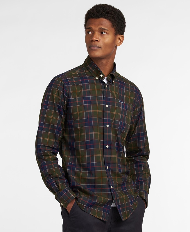 Camisas Barbour Hemd Wetheram Tailored Hombre Verde Oliva | 570863-TRK