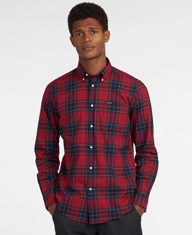 Camisas Barbour Hemd Wetheram Tailored Hombre Rojas | 671059-OAH