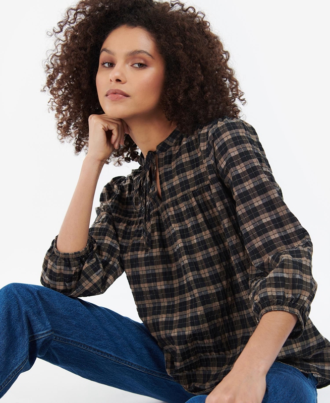 Camisas Barbour Lorelie Top Mujer Negras | 681237-IOF