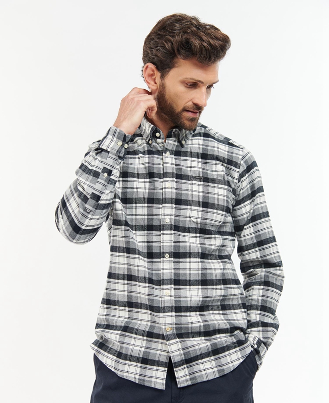 Camisas Barbour Stonewell Tailored Fit Hombre Gris | 941283-IHD