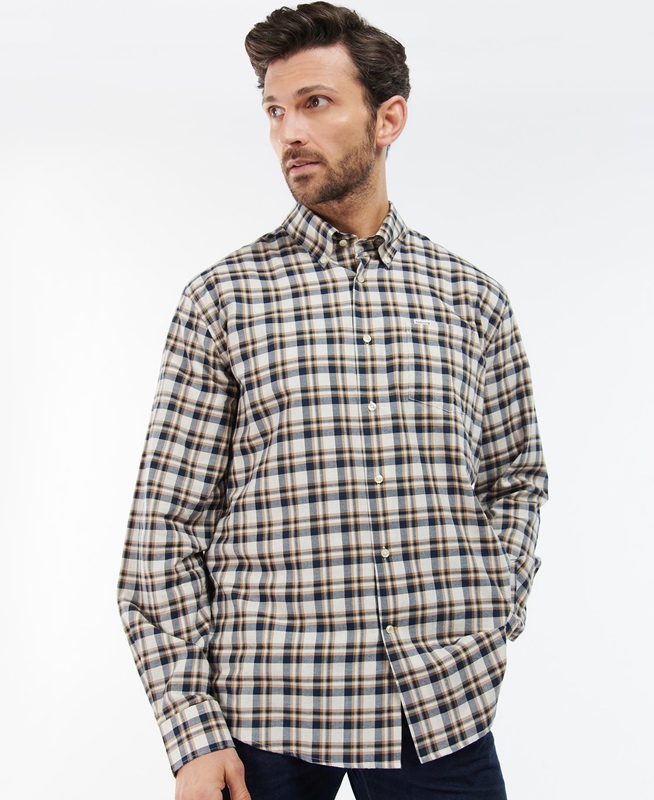 Camisas Barbour Turville Regular Fit Hombre Beige | 513062-DRM