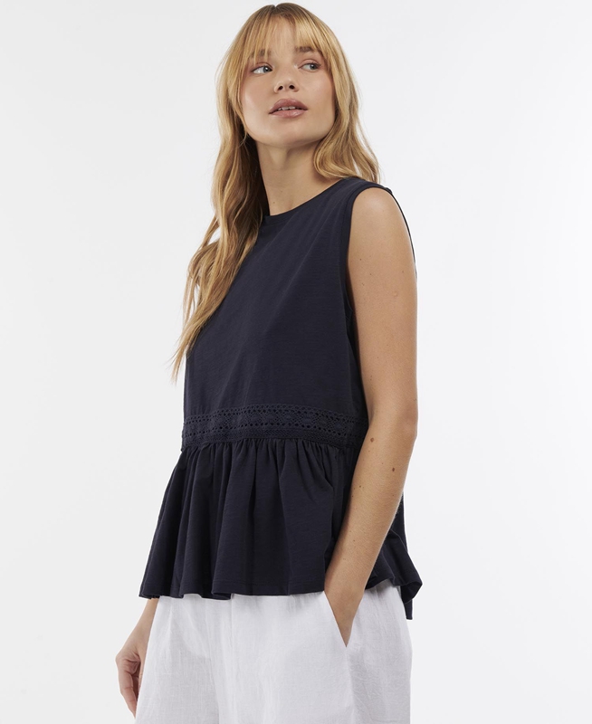 Camiseta Barbour Willow Top Mujer Azules | 872951-PSZ