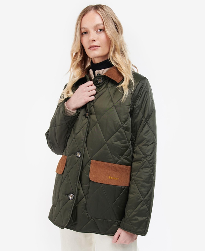 Chaqueta Acolchada Barbour Bragar Mujer Verde Oliva | 451796-BAJ