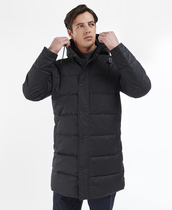 Chaqueta Acolchada Barbour Hoxley Baffle Hombre Negras | 647928-QAK