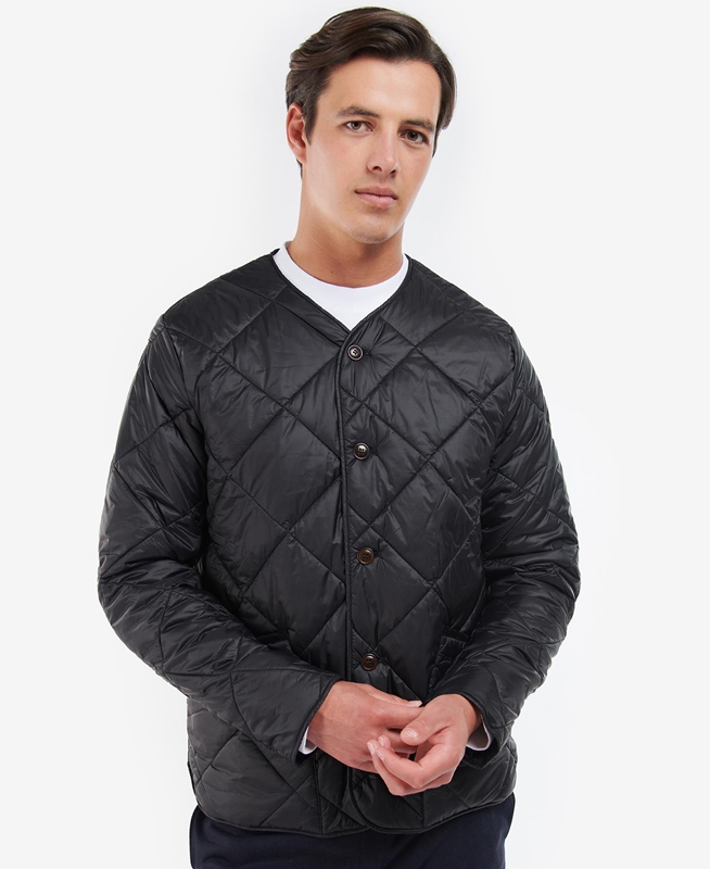 Chaqueta Acolchada Barbour Liddesdale Cardigan Hombre Negras | 431068-PEQ