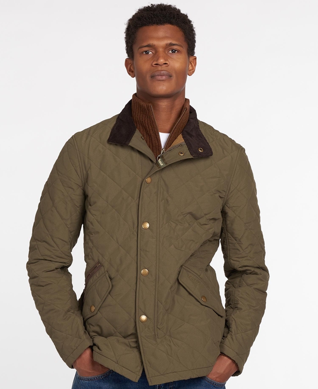 Chaqueta Acolchada Barbour Shoveler Hombre Verde Oliva | 237658-DTA