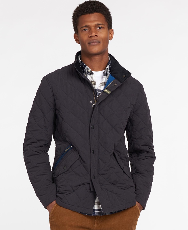 Chaqueta Acolchada Barbour Shoveler Hombre Azul Marino | 532076-RJP