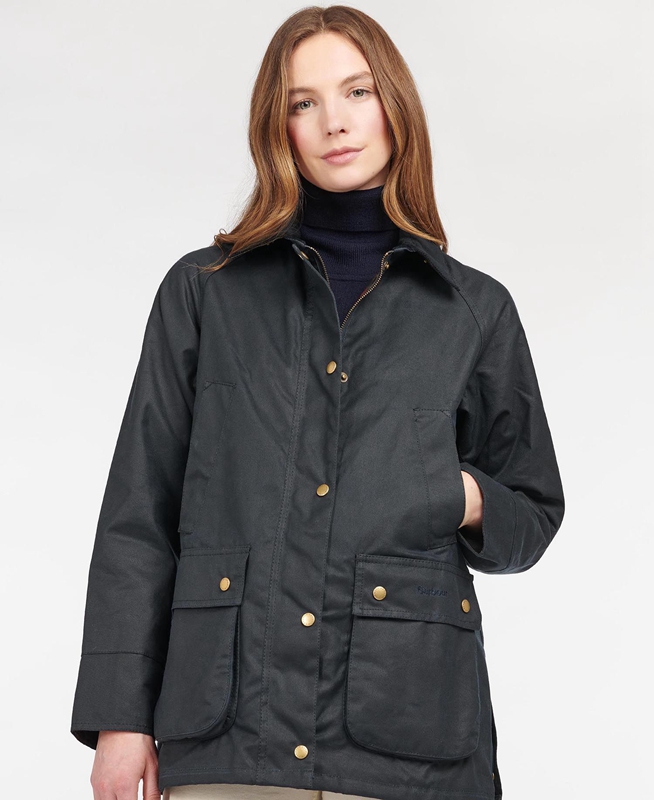Chaqueta Encerada Barbour Acorn Waxed Algodon Mujer Azules | 832915-CYM