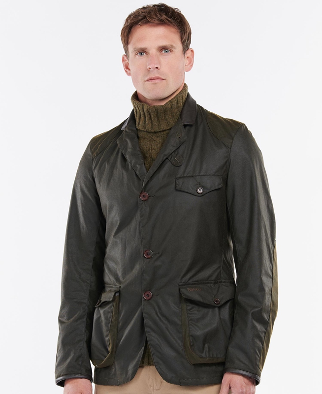 Chaqueta Encerada Barbour Beacon Sports Hombre Verde Oliva | 218950-CTY