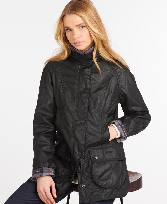 Chaqueta Encerada Barbour Beadnell® Mujer Negras | 571632-VYX