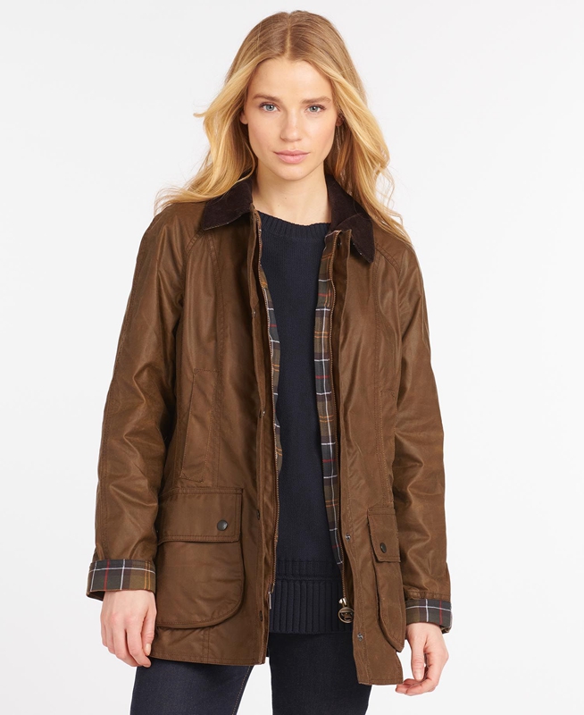 Chaqueta Encerada Barbour Beadnell® Mujer Marrones | 682934-FIC