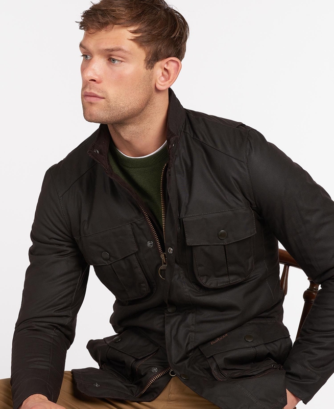 Chaqueta Encerada Barbour Corbridge Hombre Negras | 369807-HZP