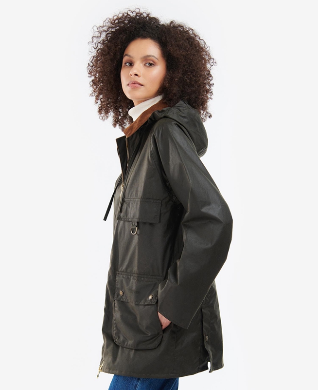 Chaqueta Encerada Barbour Highclere Mujer Verde Oliva | 945086-MSA