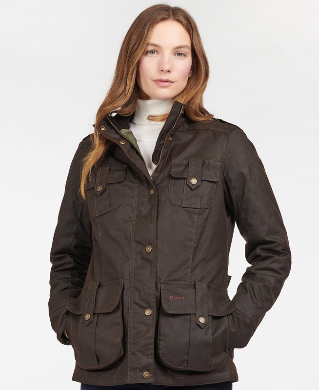Chaqueta Encerada Barbour Invierno Defence Mujer Marrones | 398567-BGT