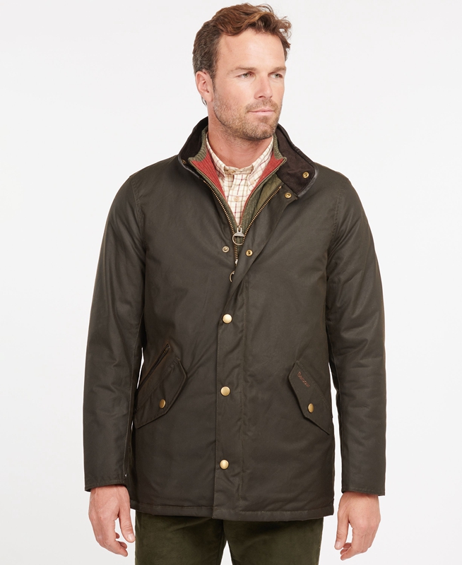 Chaqueta Encerada Barbour Prestbury Hombre Verde Oliva | 048517-AGF