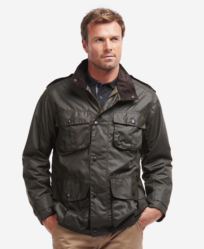 Chaqueta Encerada Barbour Trooper Hombre Verde Oliva | 308965-LSG