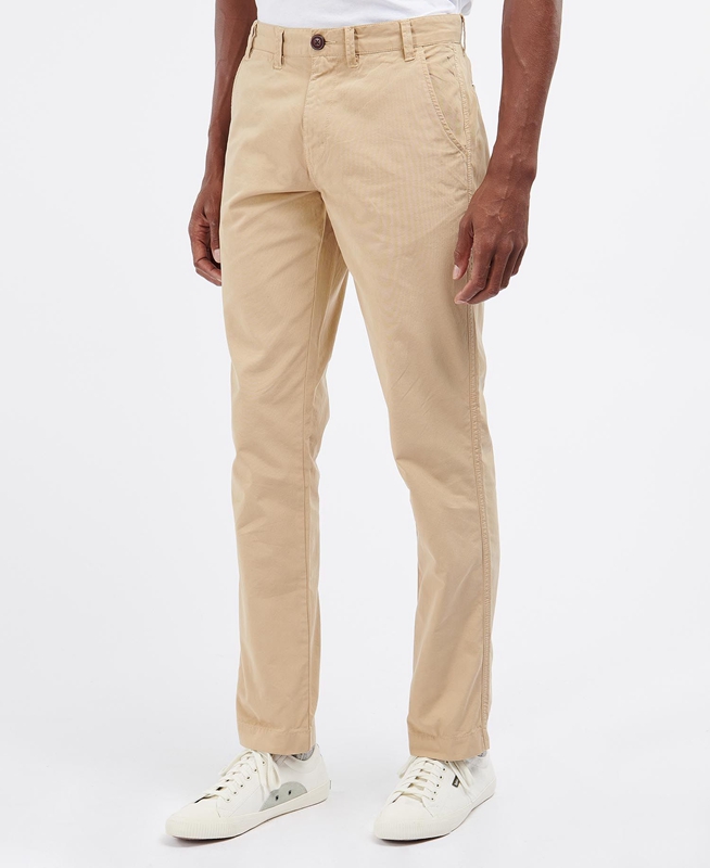 Pantalon Barbour Glendale Chino Hombre Beige | 576023-LEA