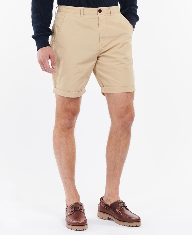 Pantalon Barbour Glendale Corta Hombre Beige | 946735-AFX