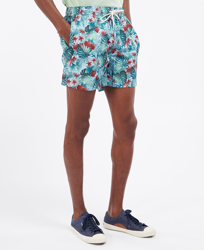 Pantalon Barbour Hawaiian Print Swim Hombre Azules | 463057-PZY