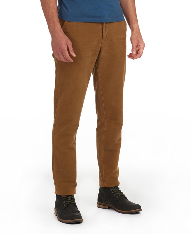 Pantalon Barbour Neuston Moleskin Trousers Hombre Beige | 974621-RBM