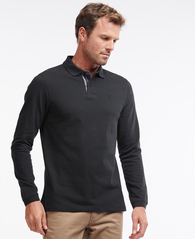 Polo shirts Barbour Essential Langarmshirt Sports Hombre Negras | 378120-QOK