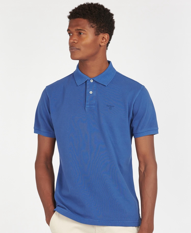 Polo shirts Barbour Washed Sports Hombre Azules | 607214-QSJ