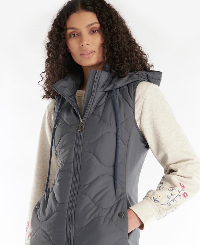 Sudaderas Barbour Thrift Acolchado Mujer Gris | 469213-NFM