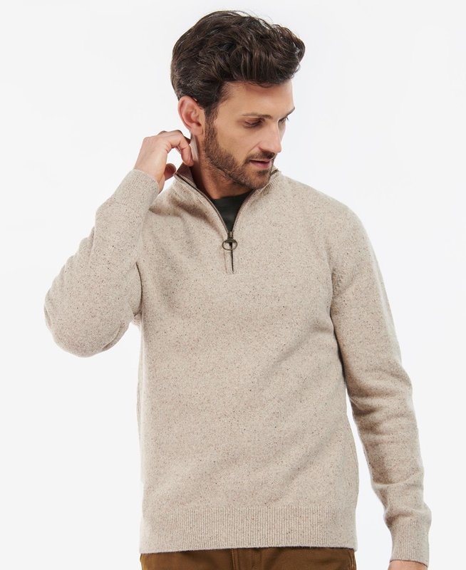 Suéteres Barbour Essential Tisbury Half Zip Hombre Verde Oliva | 271639-OZW