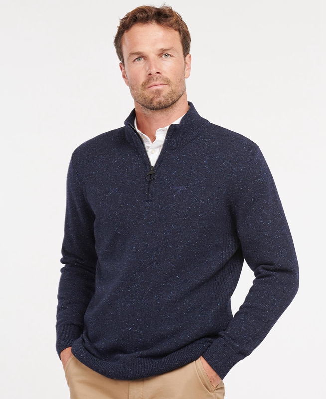 Suéteres Barbour Essential Tisbury Half Zip Hombre Azul Marino | 639021-WJI