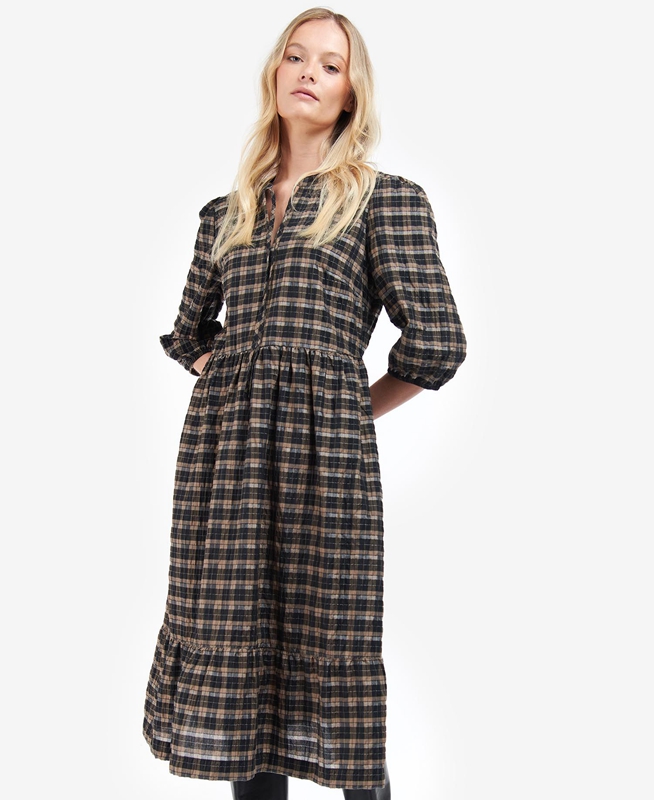 Vestido Barbour Lorelie Mujer Negras | 867510-QNP
