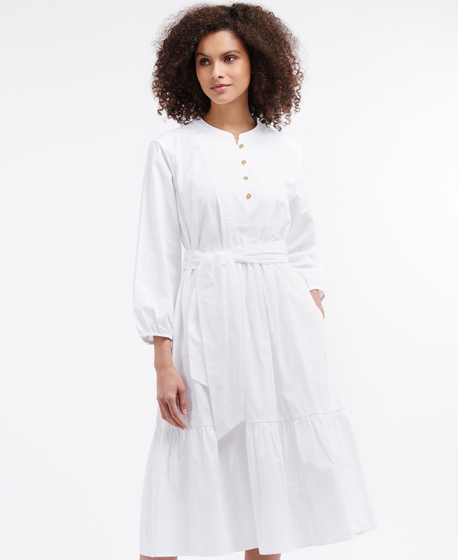 Vestido Barbour Philippa Mujer Blancas | 539084-CNP